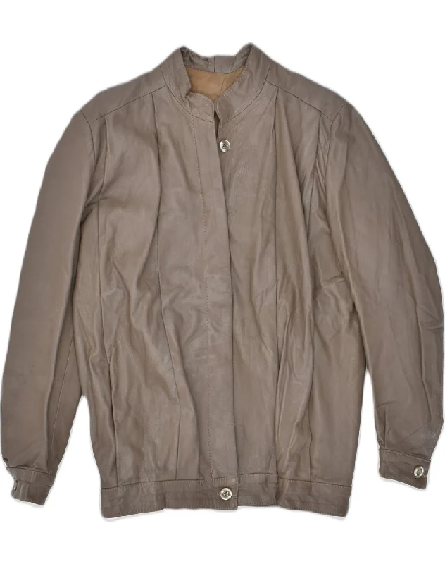 Women's Sports Apparel VINTAGE Womens Leather Jacket UK 20 2XL Brown Leather