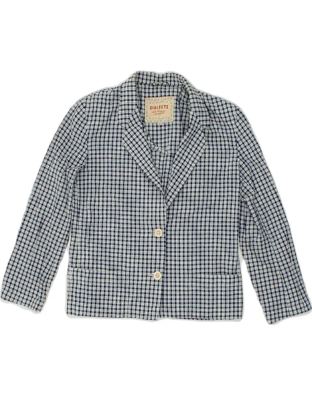 Stylish Clothes For Women VINTAGE Womens 2 Button Blazer Jacket EU 42 Large Blue Check Cotton Stylish Clothes For Women VINTAGE Womens 2 Button Blazer Jacket EU 42 Large Blue Check Cotton
