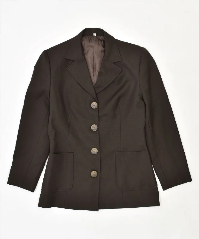 Women's Casual Dresses WIT BOY Womens 4 Button Blazer Jacket UK 14 Large Brown Polyester Vintage Women's Casual Dresses WIT BOY Womens 4 Button Blazer Jacket UK 14 Large Brown Polyester Vintage