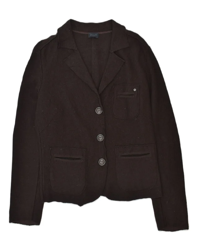 Online Boutiques JOOP Womens 3 Button Blazer Jacket EU 36 Small Brown Wool