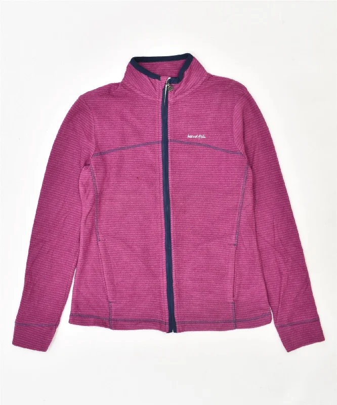 Women's Tailored Outfit WEIRD FISH Womens Fleece Jacket UK 10 Small Pink Striped Polyester Women's Tailored Outfit WEIRD FISH Womens Fleece Jacket UK 10 Small Pink Striped Polyester