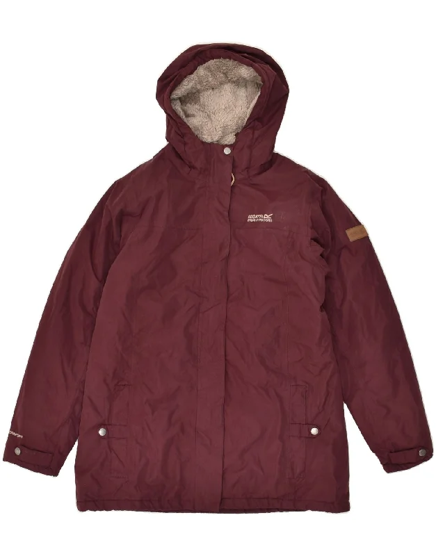Women's Holiday Attire REGATTA Womens Hooded Windbreaker Jacket UK 14 Large Burgundy Polyester Women's Holiday Attire REGATTA Womens Hooded Windbreaker Jacket UK 14 Large Burgundy Polyester