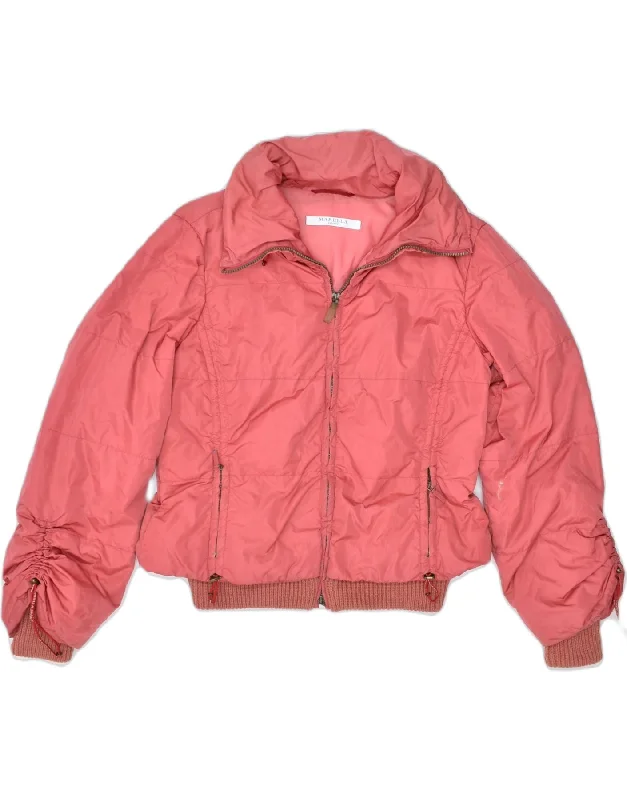 Women's Everyday Attire MARELLA Womens Bomber Jacket UK 10 Small Pink Polyamide