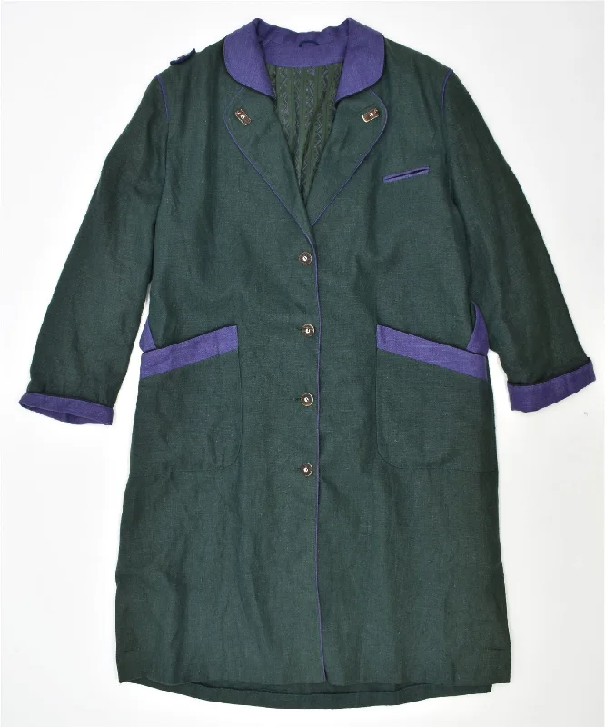 Casual Dresses for Women SALZBURGER DIRNDL LOOK Womens Overcoat EU 42 Large Green Linen Vintage Casual Dresses for Women SALZBURGER DIRNDL LOOK Womens Overcoat EU 42 Large Green Linen Vintage