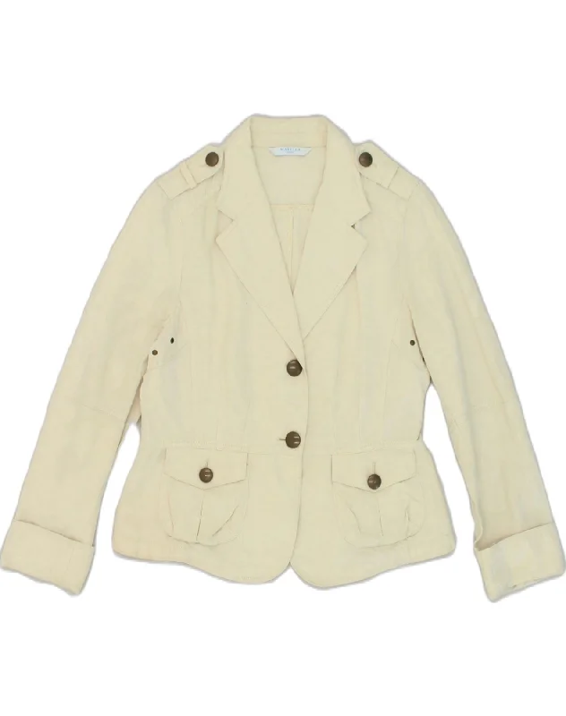 Flash Sale Clothing MARELLA Womens 2 Button Blazer Jacket UK 10 Small Off White Cotton Flash Sale Clothing MARELLA Womens 2 Button Blazer Jacket UK 10 Small Off White Cotton