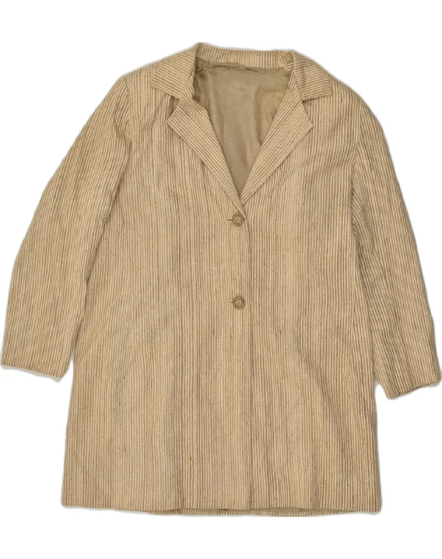 Affordable Women's Clothing Sale Online VINTAGE Womens Overcoat UK 16 Large Beige Striped Affordable Women's Clothing Sale Online VINTAGE Womens Overcoat UK 16 Large Beige Striped