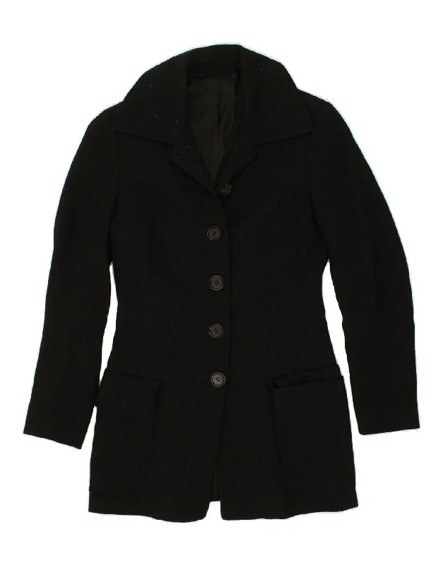 Women's Contemporary Apparel VINTAGE Womens Overcoat UK 8 Small Black