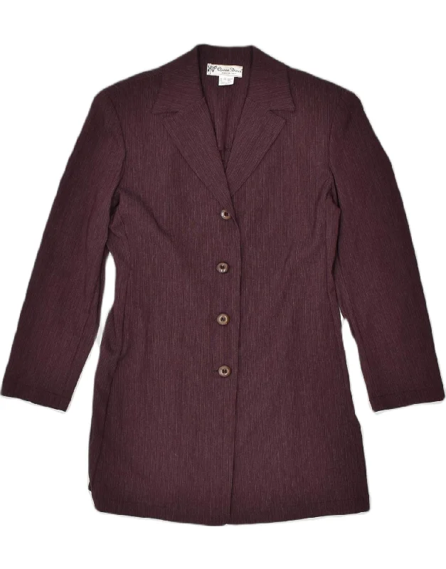 Comfortable Women's Attire VINTAGE Womens Longline 4 Button Blazer Jacket IT 46 Large Maroon Comfortable Women's Attire VINTAGE Womens Longline 4 Button Blazer Jacket IT 46 Large Maroon