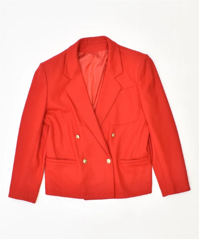 Women's Clothing for Every Occasion VINTAGE Womens Double Breasted Blazer Jacket IT 46 Large Red Wool
