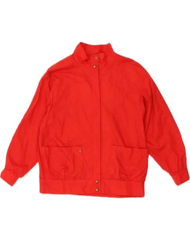 Affordable Women's Clothing VINTAGE Womens Bomber Jacket UK 18 XL Red Polyester