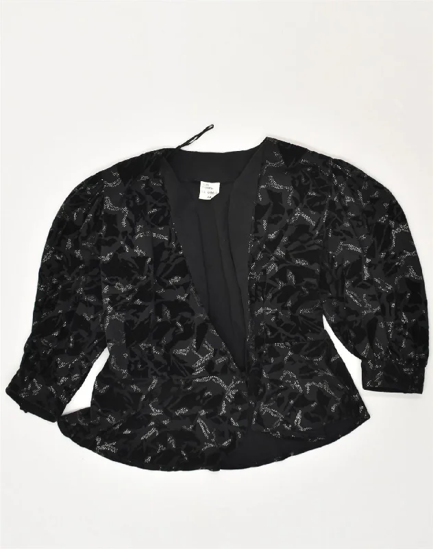 Relaxed Style VINTAGE Womens Blazer Jacket IT 44 Medium  Black Polyester