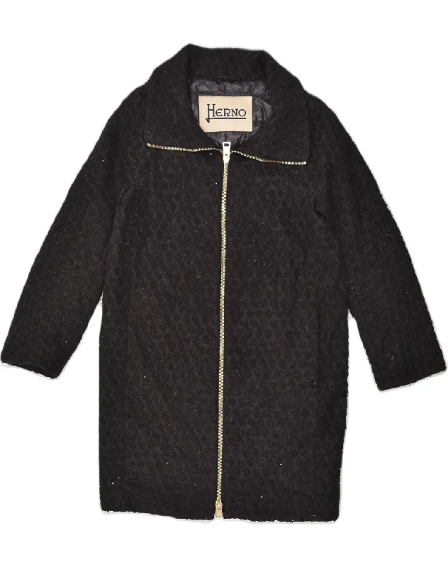 Stylish And Comfortable Clothing For Women HERNO Womens Overcoat IT 40 Small Black Polyester Stylish And Comfortable Clothing For Women HERNO Womens Overcoat IT 40 Small Black Polyester