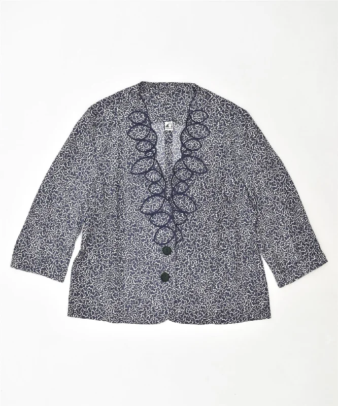 Vintage Women's Fashion ARIANNE Womens 2 Button Blazer Jacket IT 53 2XL Blue Geometric Vintage Vintage Women's Fashion ARIANNE Womens 2 Button Blazer Jacket IT 53 2XL Blue Geometric Vintage