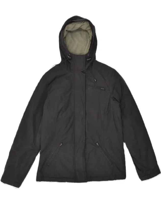 Women's Active Outfit For Fitness ELLESSE Womens Hooded Windbreaker Jacket UK 14 Medium Black Cotton