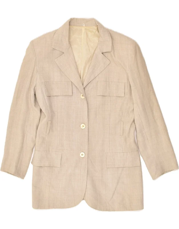 Formal Clothing For Women VINTAGE Womens 3 Button Blazer Jacket IT 44 Medium Beige Viscose Formal Clothing For Women VINTAGE Womens 3 Button Blazer Jacket IT 44 Medium Beige Viscose