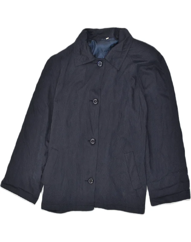 Women's Clothes For Work VINTAGE Womens 4 Button Blazer Jacket EU 46 XL Navy Blue Viscose Women's Clothes For Work VINTAGE Womens 4 Button Blazer Jacket EU 46 XL Navy Blue Viscose
