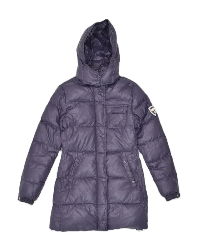 Eclectic Fashion CHAMPION Womens Hooded Padded Coat UK 10 Small Purple Polyester