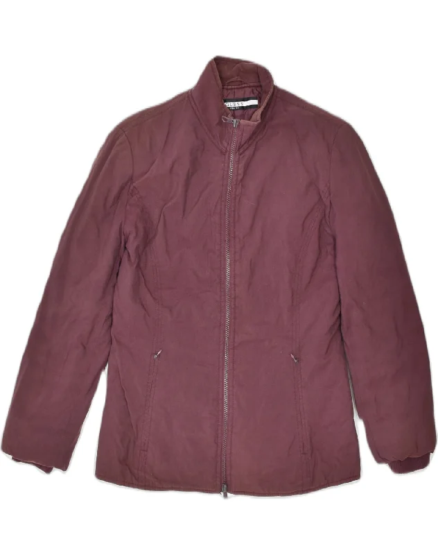 Women's Athleisure Apparel GUESS Womens Overcoat UK 10 Small Maroon Polyamide