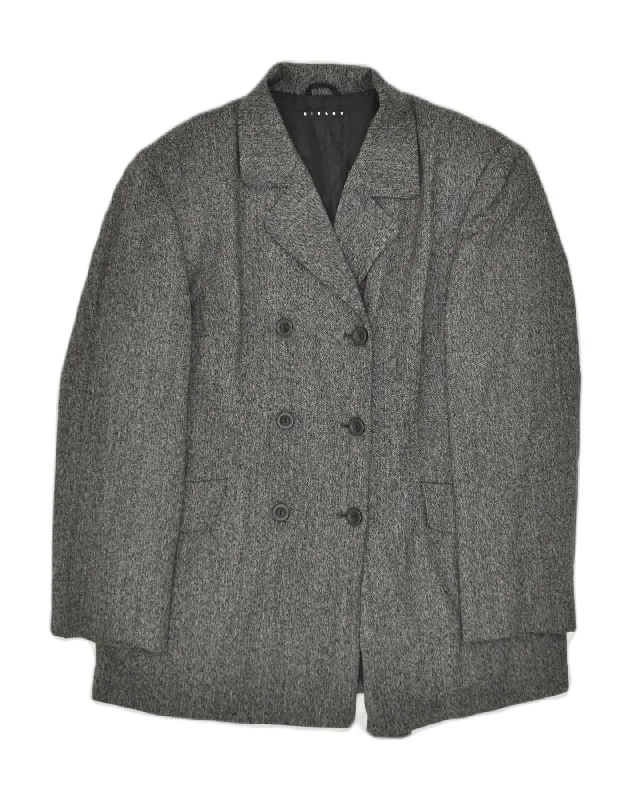 Women's Evening Wear SISLEY Womens Double Breasted Blazer Jacket UK 14 Large Grey Cotton Women's Evening Wear SISLEY Womens Double Breasted Blazer Jacket UK 14 Large Grey Cotton