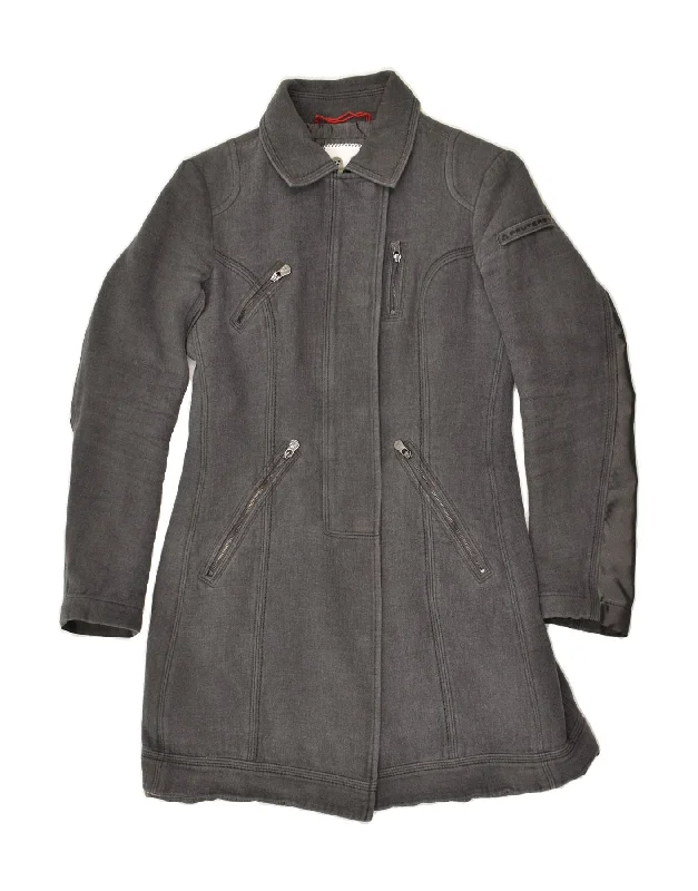 Women's Chic Apparel PEUTEREY Womens Overcoat IT 40 Small Grey