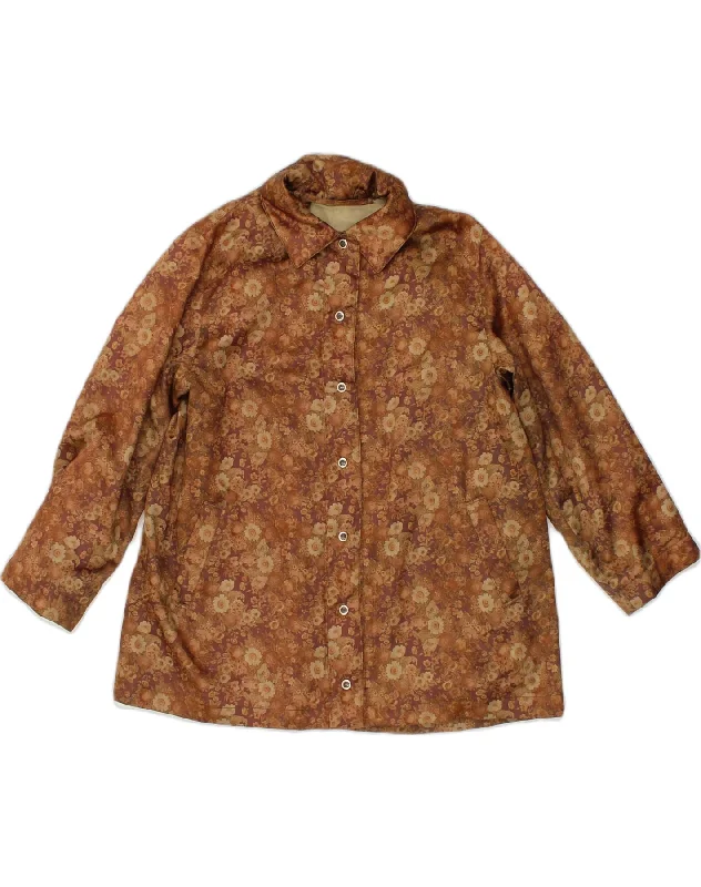 Trendy Women's Dresses Online VINTAGE Womens Rain Jacket UK 18 XL Brown Floral Polyester Trendy Women's Dresses Online VINTAGE Womens Rain Jacket UK 18 XL Brown Floral Polyester