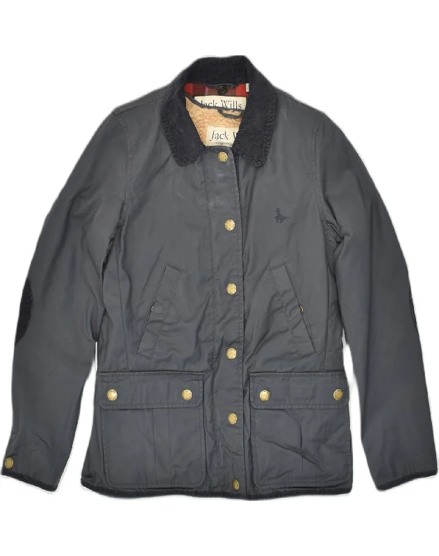 Women's Athletic Outfit JACK WILLS Womens Windbreaker Jacket UK 8 Small Grey Cotton