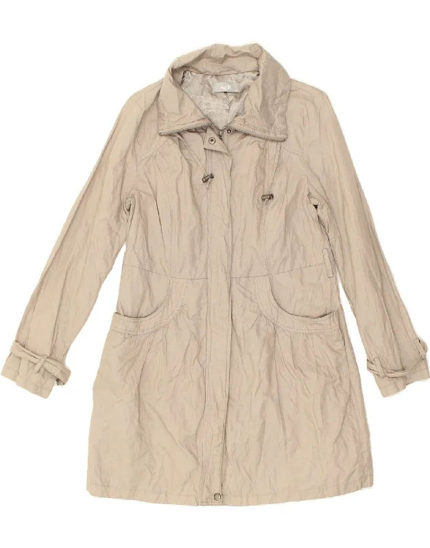 Casual Chic Women's Clothes WALLIS Womens Overcoat UK 12 Medium Beige Cotton