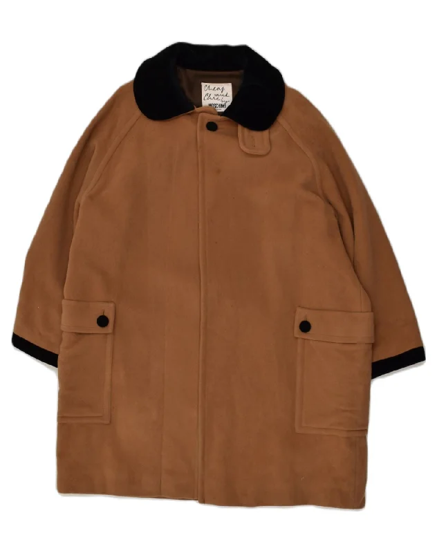 Fashionable Casual Tops MOSCHINO Womens Overcoat UK 18 XL Brown