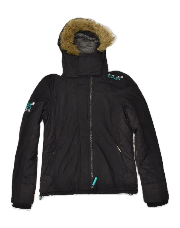 End of Season Sale SUPERDRY Womens Windcheater Hooded Windbreaker Jacket UK 8 Small Black End of Season Sale SUPERDRY Womens Windcheater Hooded Windbreaker Jacket UK 8 Small Black