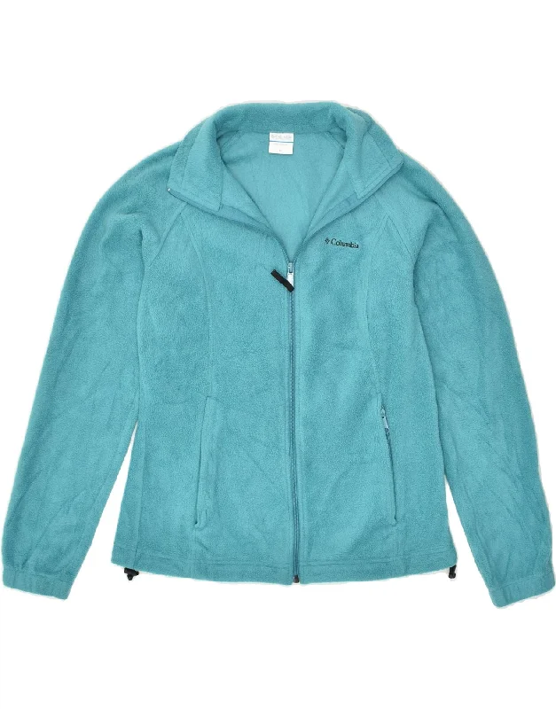 New Arrival Discount COLUMBIA Womens Fleece Jacket UK 14 Medium Turquoise Polyester