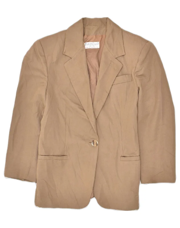 Luxury Fashion I GABBIANI Womens 1 Button Blazer Jacket IT 44 Medium Brown Viscose