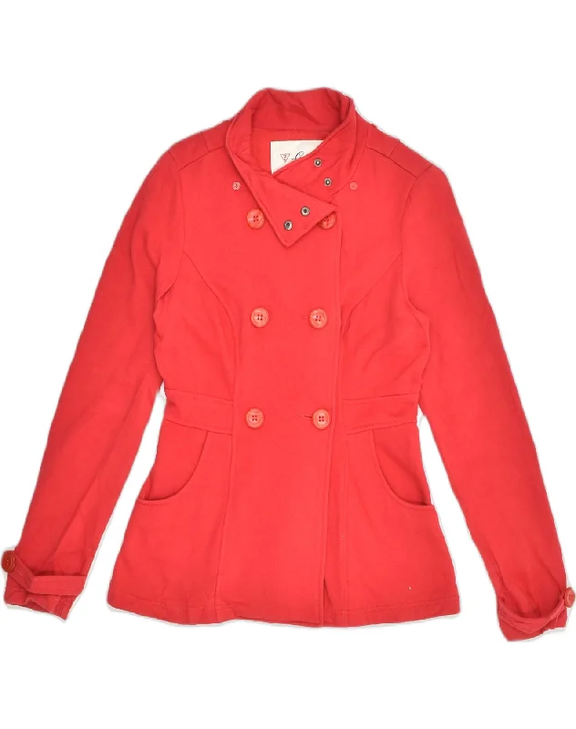 Women's Fashion Clothing GUESS Womens Pea Coat UK 10 Small Red Cotton