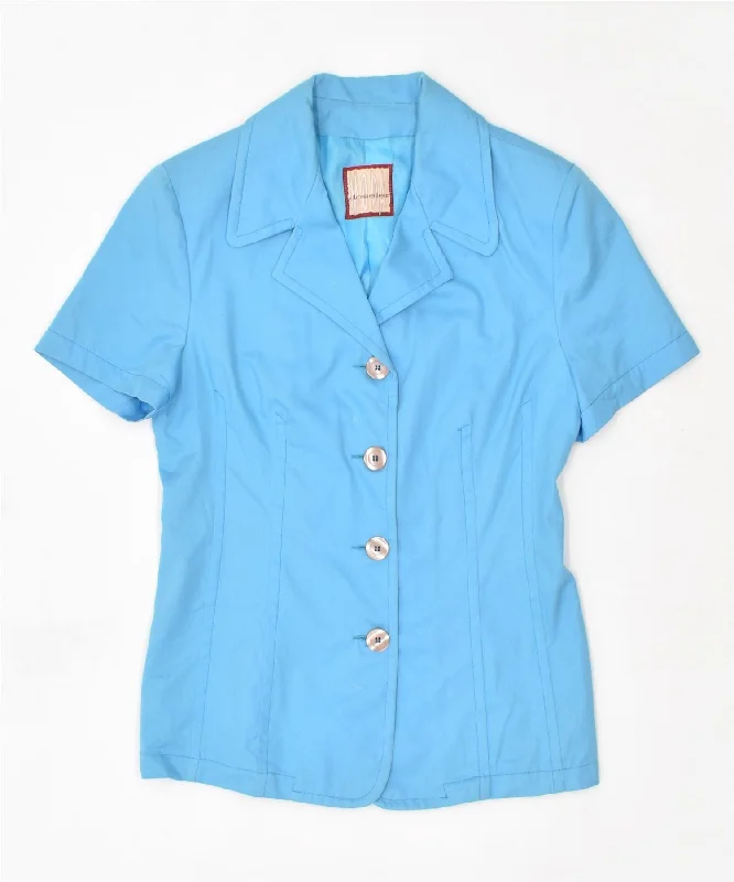 Women's Athletic Outfit MODA DOSSIER Womens Short Sleeve 4 Button Blazer Jacket IT 42 Medium Blue Women's Athletic Outfit MODA DOSSIER Womens Short Sleeve 4 Button Blazer Jacket IT 42 Medium Blue