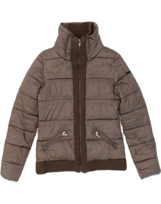 Chic Women's Clothing for Work and Travel GAUDI Womens Padded Jacket IT 42 Medium Brown Polyester Chic Women's Clothing for Work and Travel GAUDI Womens Padded Jacket IT 42 Medium Brown Polyester