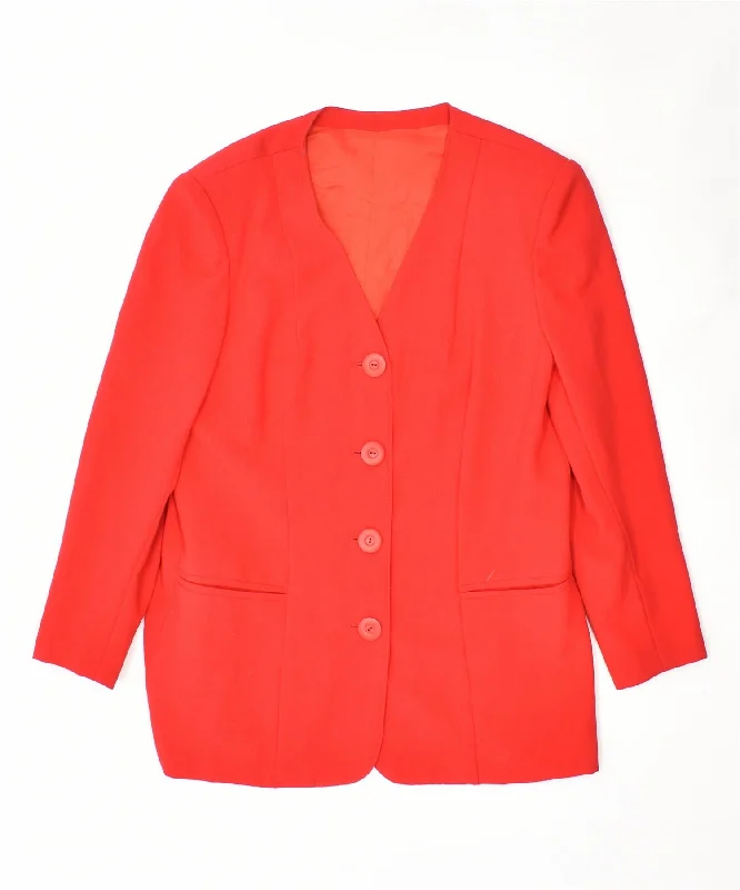 High-Quality Women's Fashion Dresses VINTAGE Womens 4 Button Blazer Jacket UK 16 Large Red High-Quality Women's Fashion Dresses VINTAGE Womens 4 Button Blazer Jacket UK 16 Large Red