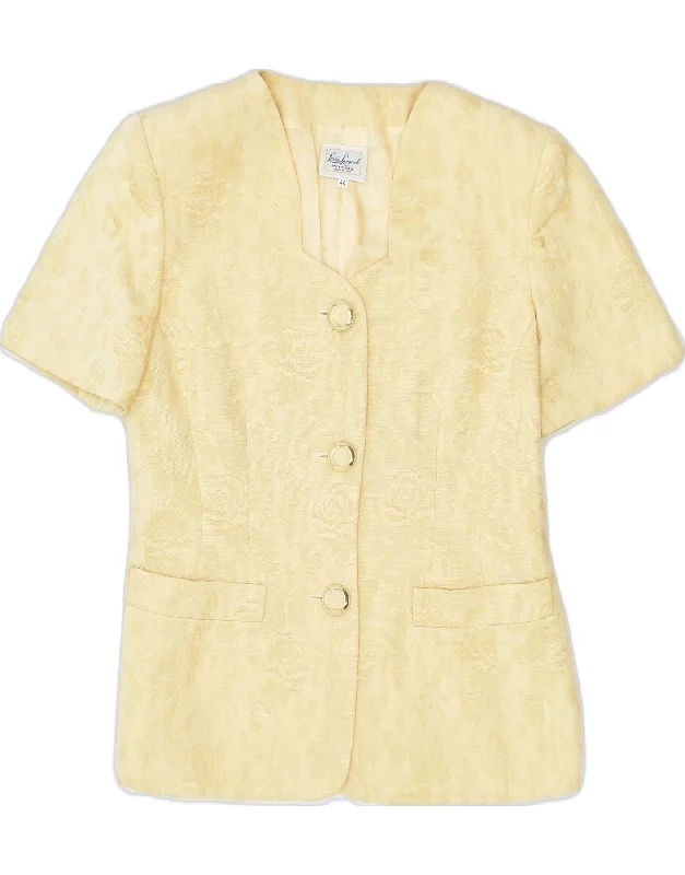 Women's Evening Clothes LUISA SPAGNOLI Womens 3 Button Blazer Jacket IT 44 Medium Yellow Floral Women's Evening Clothes LUISA SPAGNOLI Womens 3 Button Blazer Jacket IT 44 Medium Yellow Floral