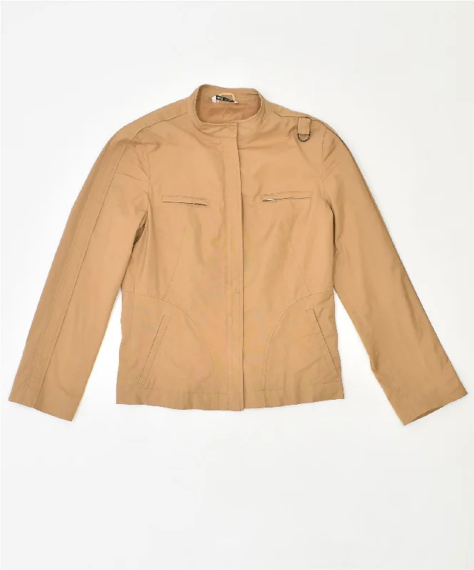 Summer Sale MARELLA Womens Bomber Jacket UK 10 Small Beige Cotton
