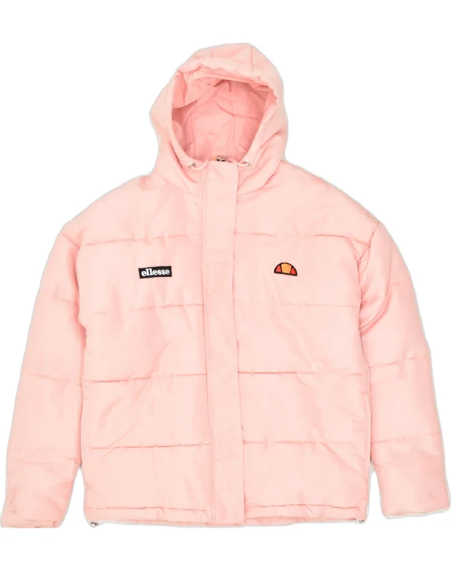 Women's Plus-Size Casual Outfit ELLESSE Womens Padded Jacket UK 8 Small Pink Polyester