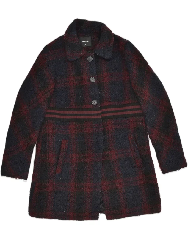 Best Online Boutiques For Women DESIGUAL Womens Overcoat EU 44 XL Navy Blue Check Polyester Best Online Boutiques For Women DESIGUAL Womens Overcoat EU 44 XL Navy Blue Check Polyester