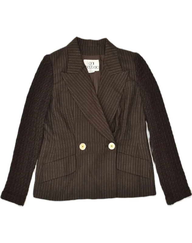 Women's Occasion Wear Apparel GAI MATTIOLO Womens Double Breasted Blazer Jacket UK 22 3XL Brown Women's Occasion Wear Apparel GAI MATTIOLO Womens Double Breasted Blazer Jacket UK 22 3XL Brown