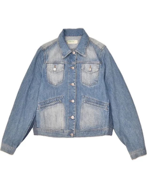 Women's Evening Wear Attire BENETTON Womens Denim Jacket UK 16 Large Blue