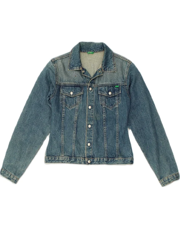 Women's Casual Apparel BENETTON Womens Denim Jacket UK 10 Small Blue Cotton