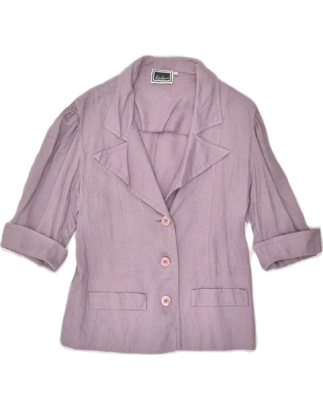Women's Formal Event Attire LUISA SPAGNOLI Womens 3 Button Blazer Jacket IT 48 Large Purple Linen Women's Formal Event Attire LUISA SPAGNOLI Womens 3 Button Blazer Jacket IT 48 Large Purple Linen