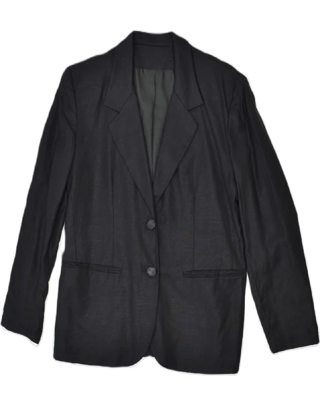 Summer Sale VINTAGE Womens 2 Button Blazer Jacket UK 10 Small Black