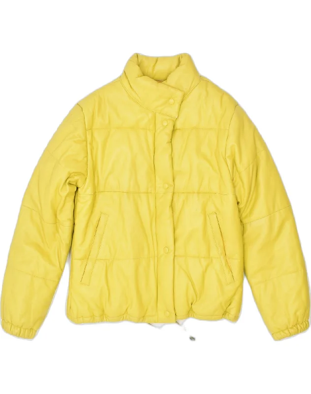 Women's Evening Wear Outfit VINTAGE Womens Padded Jacket UK 14 Medium Yellow Polyester Women's Evening Wear Outfit VINTAGE Womens Padded Jacket UK 14 Medium Yellow Polyester