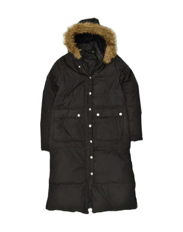 Clothes For Sale DKNY Womens Loose Fit Hooded Padded Coat UK 10 Small Black Polyester Clothes For Sale DKNY Womens Loose Fit Hooded Padded Coat UK 10 Small Black Polyester