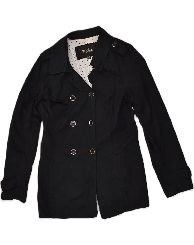 Women's Romantic Outfit GUESS Womens Pea Coat UK 18 XL Black Cotton