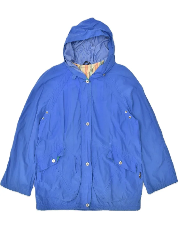 Comfortable Women's Apparel GEO SPIRIT Womens Hooded Utility Jacket IT 46 Large Blue
