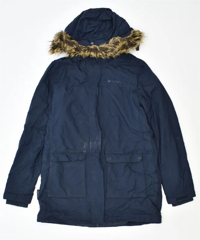 Laid-Back Elegance MOUNTAIN WAREHOUSE Womens Hooded Parka Jacket UK 12 Medium Navy Blue Nylon Laid-Back Elegance MOUNTAIN WAREHOUSE Womens Hooded Parka Jacket UK 12 Medium Navy Blue Nylon