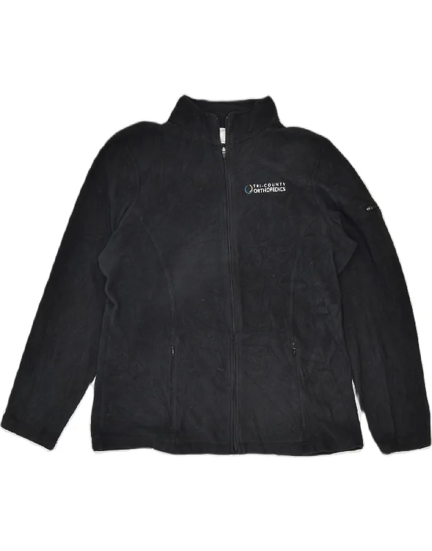 End of Season Sale L.L.BEAN Womens Fleece Jacket UK 16 Large Black Polyester